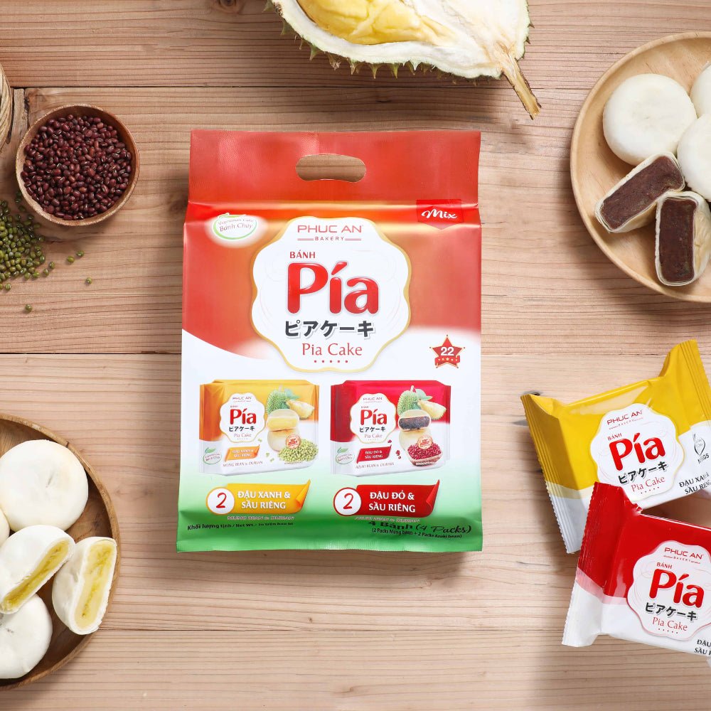 [PHUC AN] Pia Cake Mix (Mung - Red - Durian - Veggie) - 14 oz - A&E Foodstore
