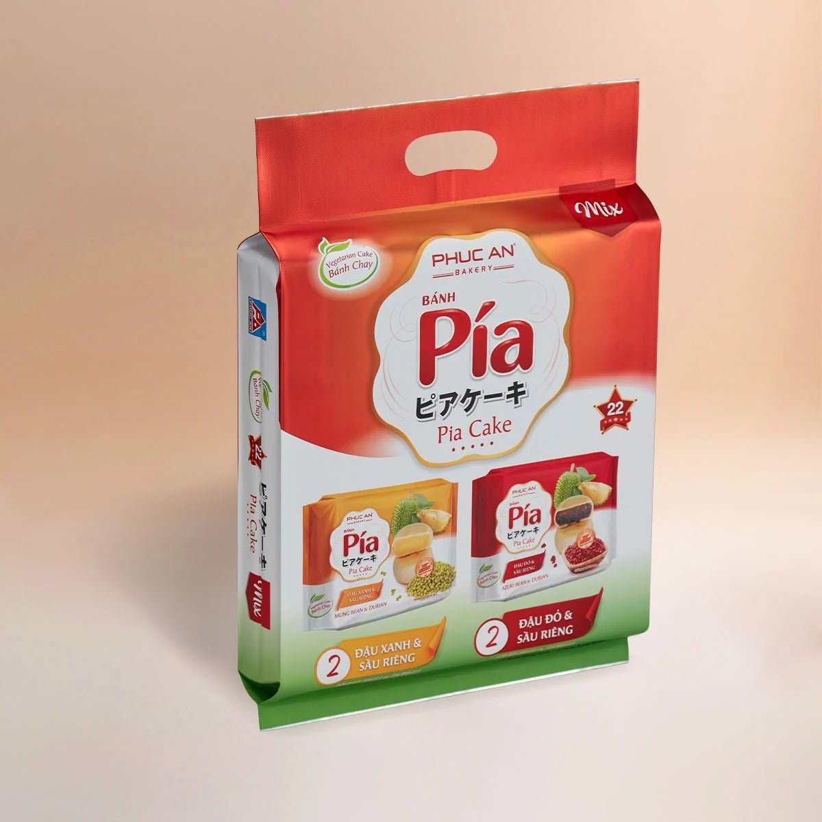 [PHUC AN] Pia Cake Mix (Mung - Red - Durian - Veggie) - 14 oz - A&E Foodstore