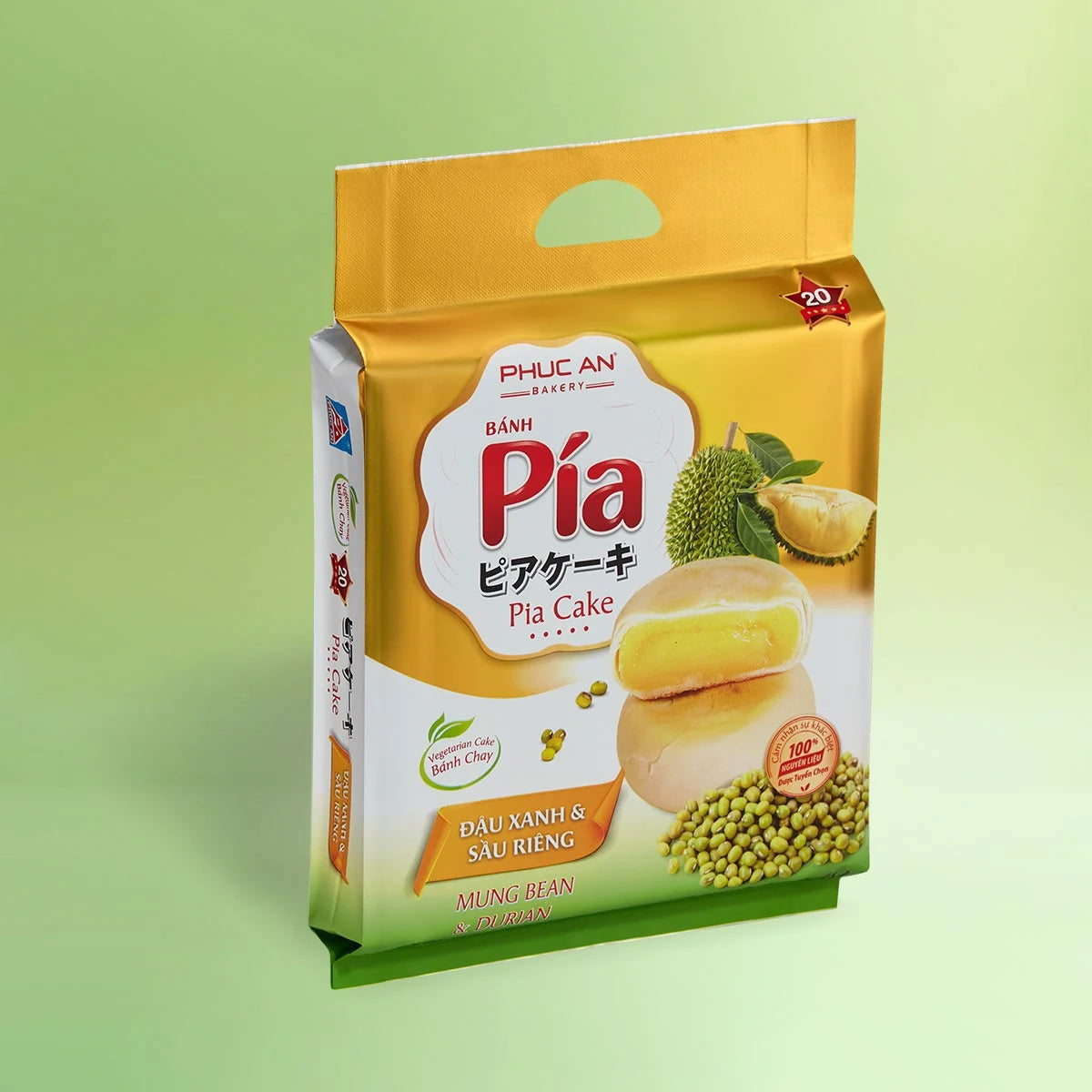 Phuc An Premium Pia Cake Mix (Mung Bean - Durian - Vegetarian) 14 oz