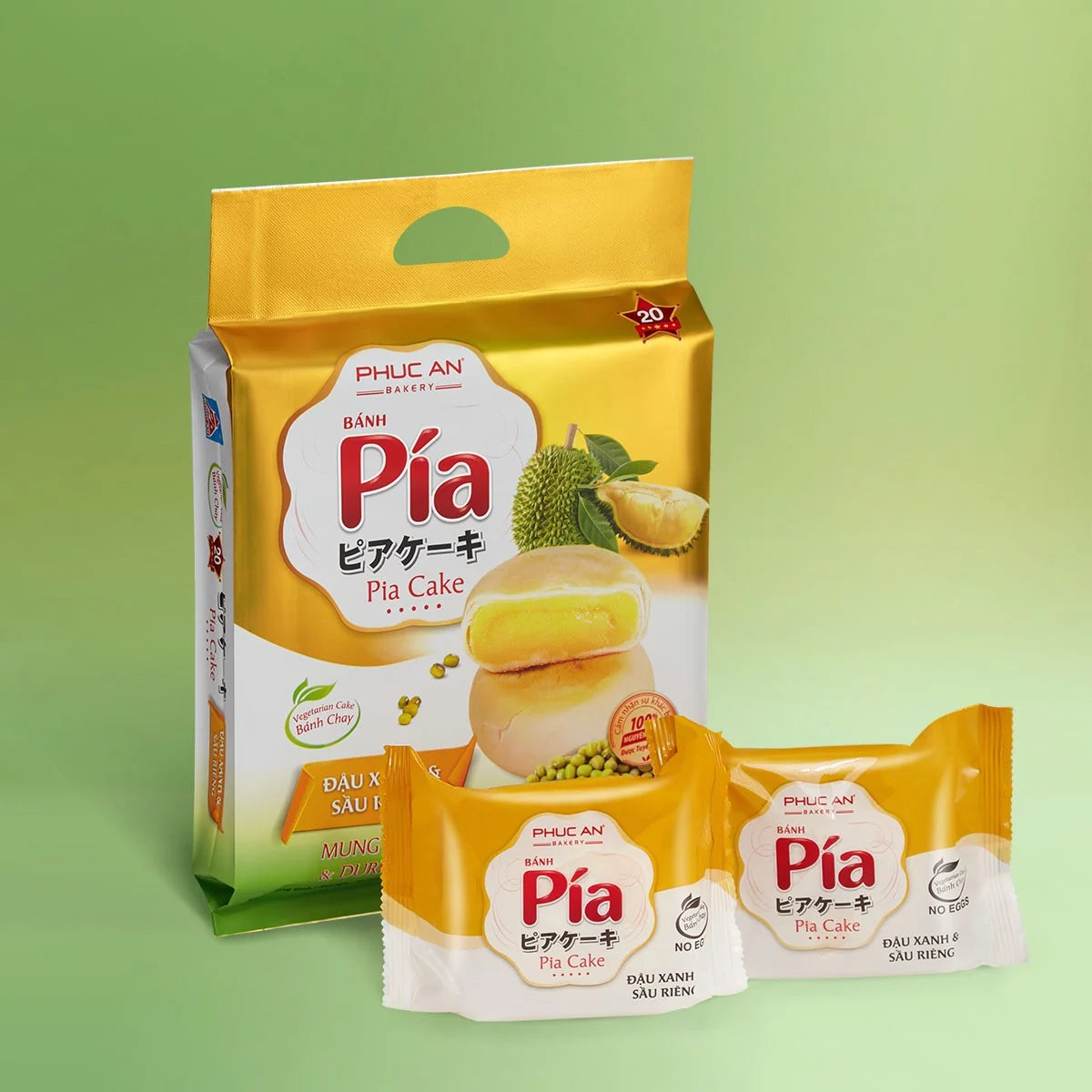 Phuc An Premium Pia Cake Mix (Mung Bean - Durian - Vegetarian) 14 oz