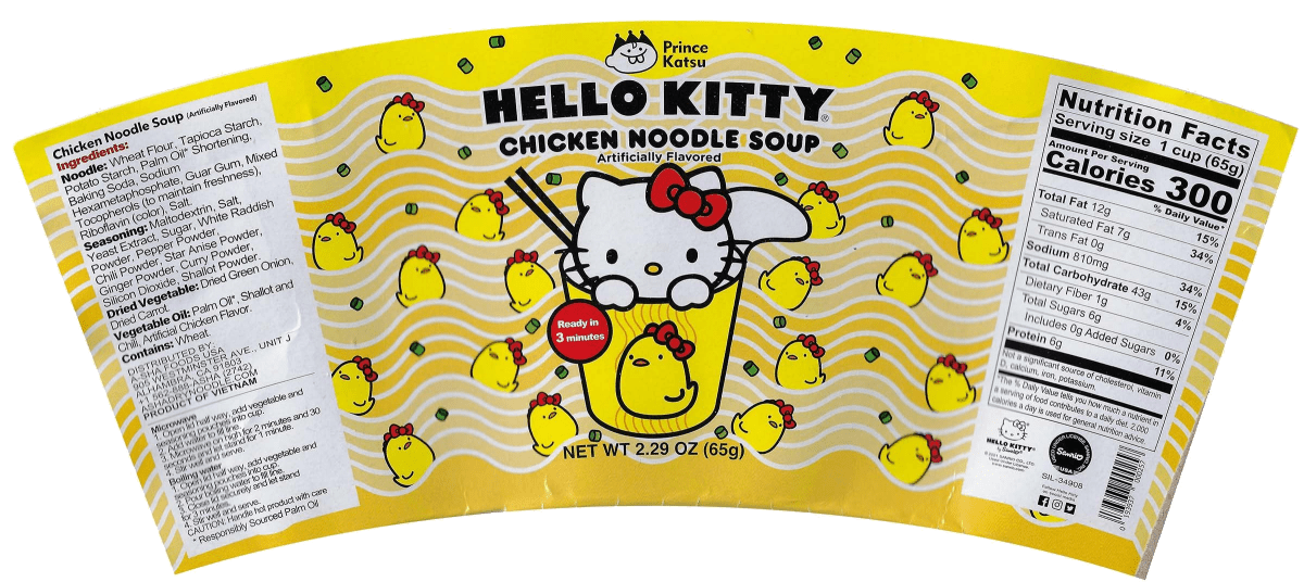 Prince Katsu Hello Kitty Chicken Noodle Soup - A&E Foodstore