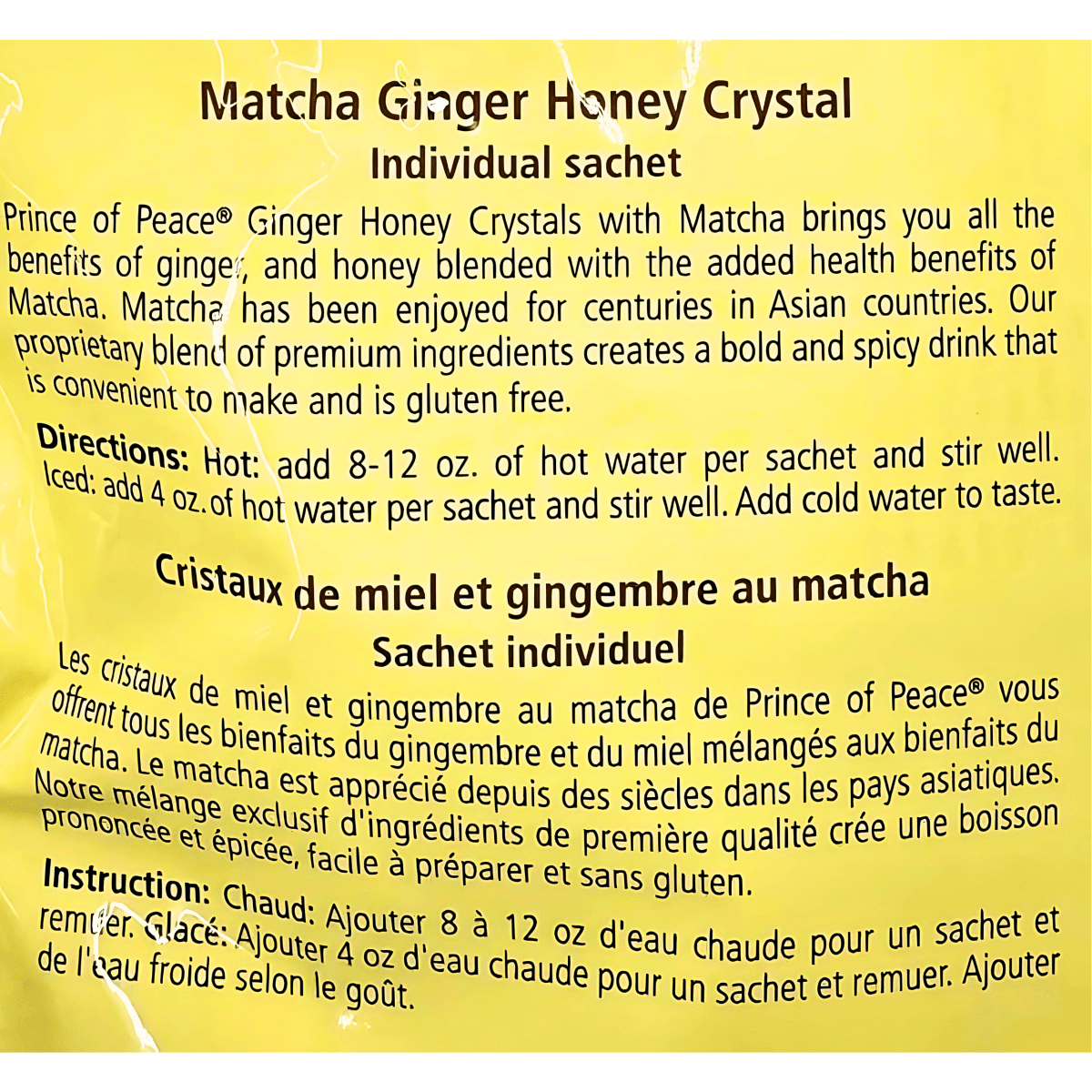 Prince of Peace Ginger Honey Matcha Crystals 450g - A&E Foodstore