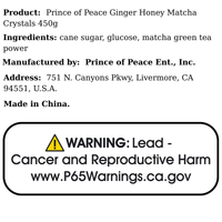 Prince of Peace Ginger Honey Matcha Crystals 450g - A&E Foodstore
