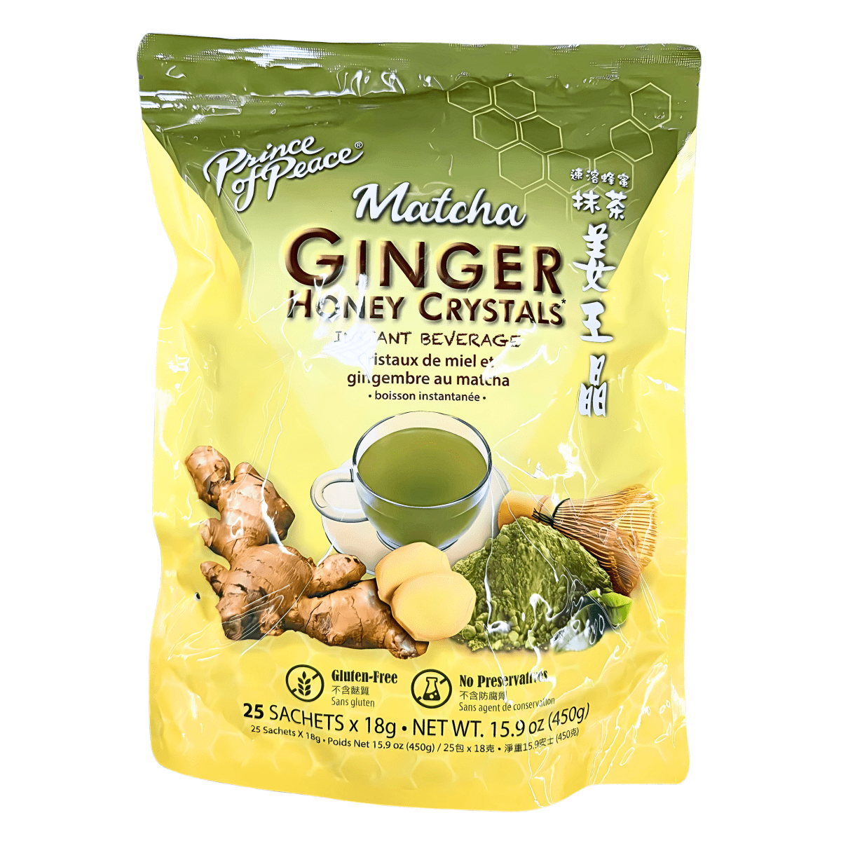 Prince of Peace Ginger Honey Matcha Crystals 450g - A&E Foodstore