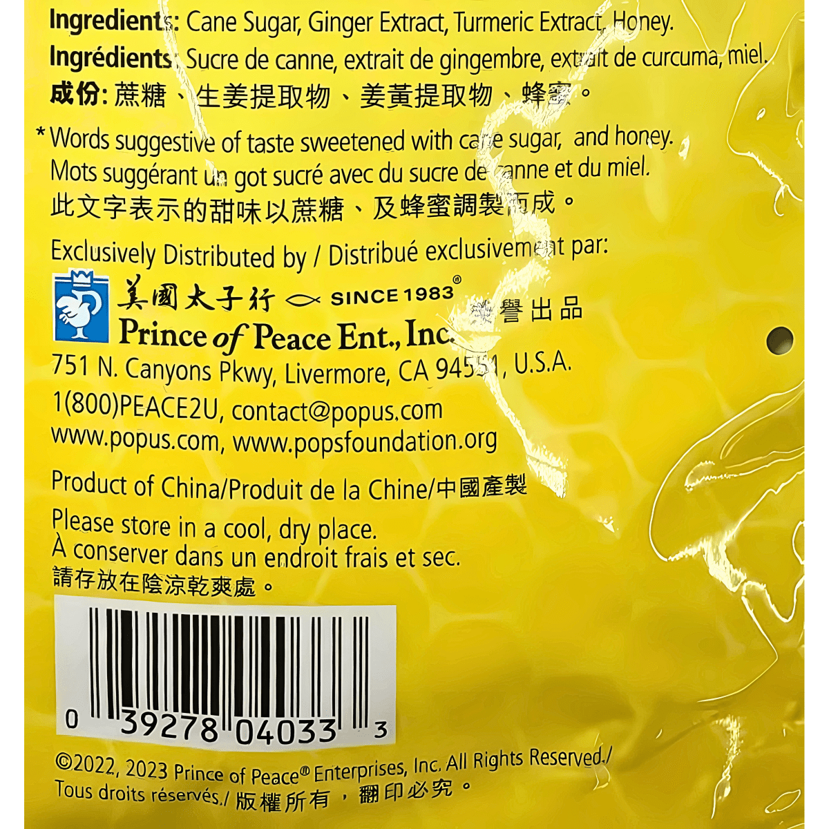 Prince of Peace Ginger Honey Turmeric Crystals 450g - A&E Foodstore