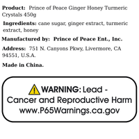 Prince of Peace Ginger Honey Turmeric Crystals 450g - A&E Foodstore