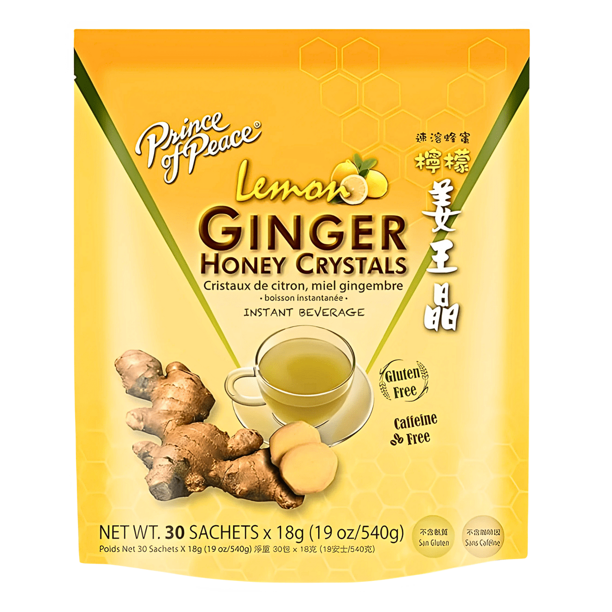 Prince of Peace Lemon Ginger Honey Crystals 540g - A&E Foodstore