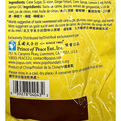 Prince of Peace Lemon Ginger Honey Crystals 540g - A&E Foodstore