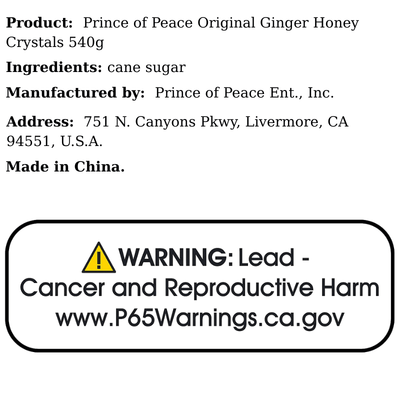 Prince of Peace Original Ginger Honey Crystals 540g - A&E Foodstore