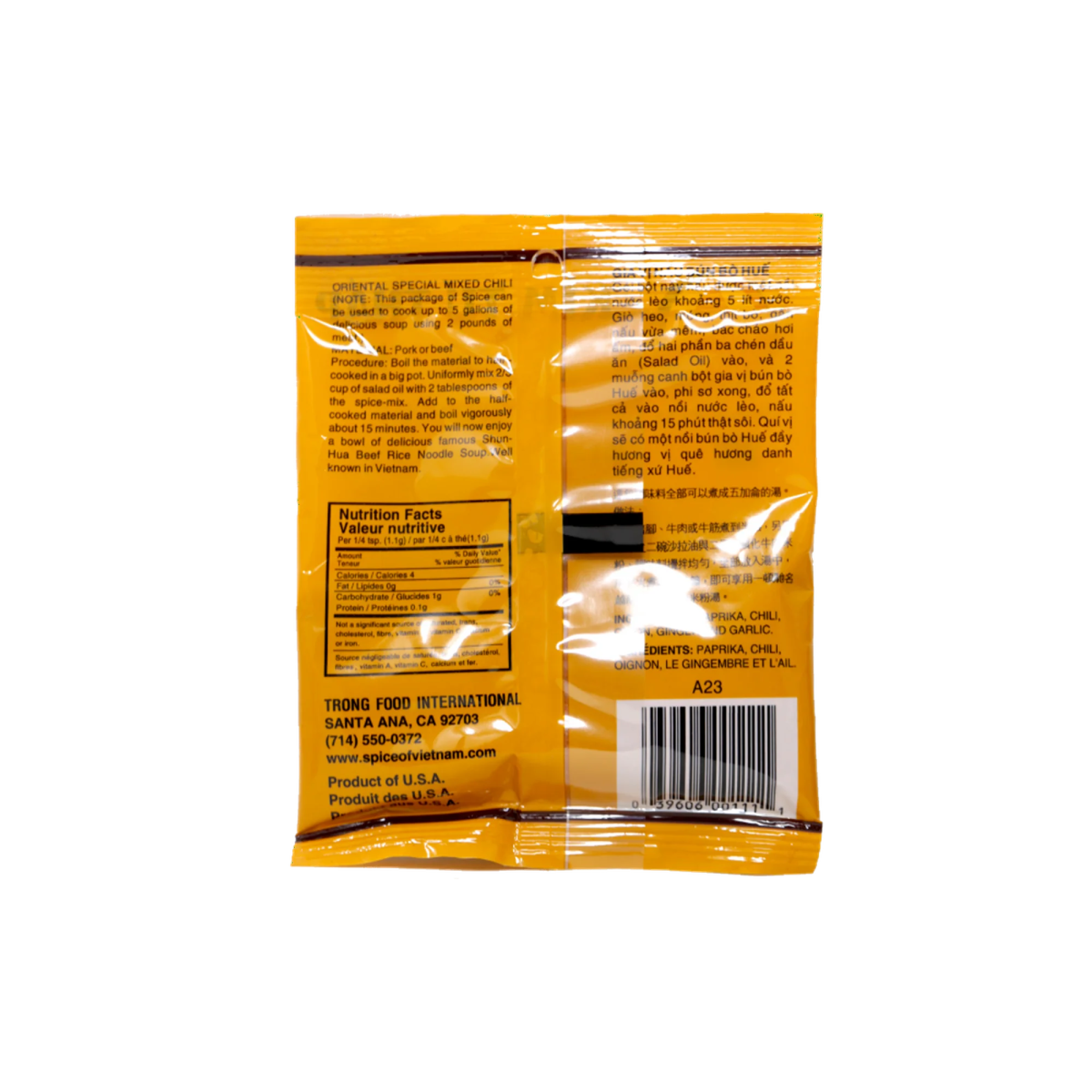 Pyramide Gia Vi Bun Bo Hue Oriental Special Mix Chili 2 oz - A&E Foodstore