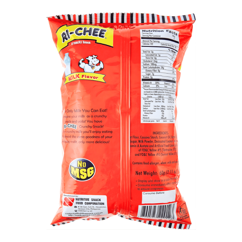 [Ri - Chee] Crunchy Snack Milk Flavor - 60g - A&E Foodstore