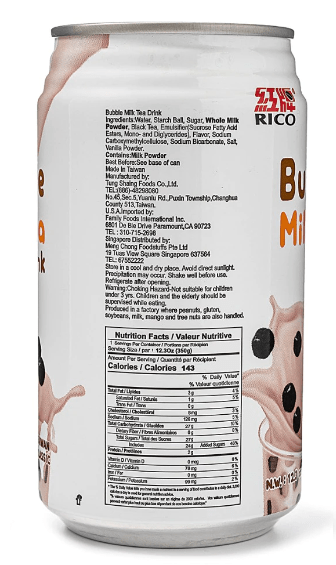Rico Bubble Milk Tea Drink 12.3 oz - A&E Foodstore