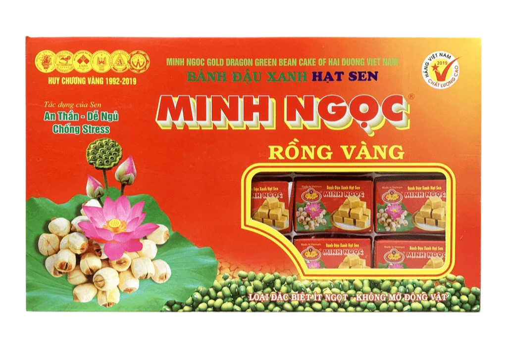 Rong Vang Minh Ngoc Lotus Mung Bean Cake 7.05oz - A&E Foodstore