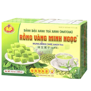 Rong Vang Minh Ngoc Matcha Mung Bean Cake 9.8oz - A&E Foodstore