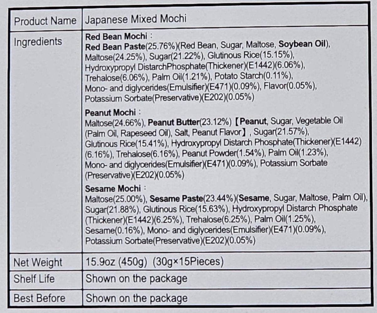 Royal Family Japanese Rice Cake Mochi Mixed (Red Bean, Peanut, Sesame) 15.9 oz - A&E Foodstore