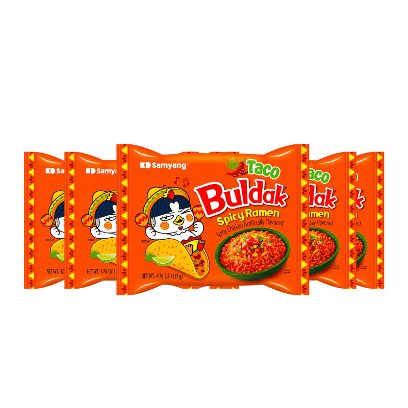 [Samyang] Buldak Taco Ramen Bags - 23.8 oz - A&E Foodstore