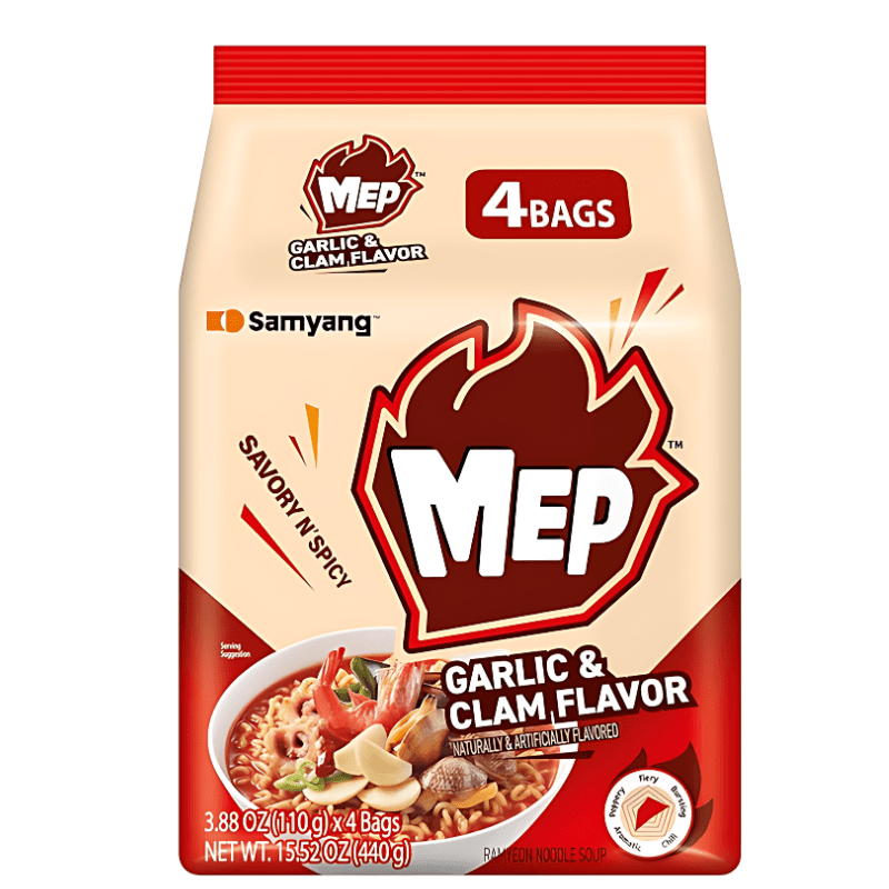 [SAMYANG] Mep Garlic Clam Ramen 4 Packs - 440g - A&E Foodstore