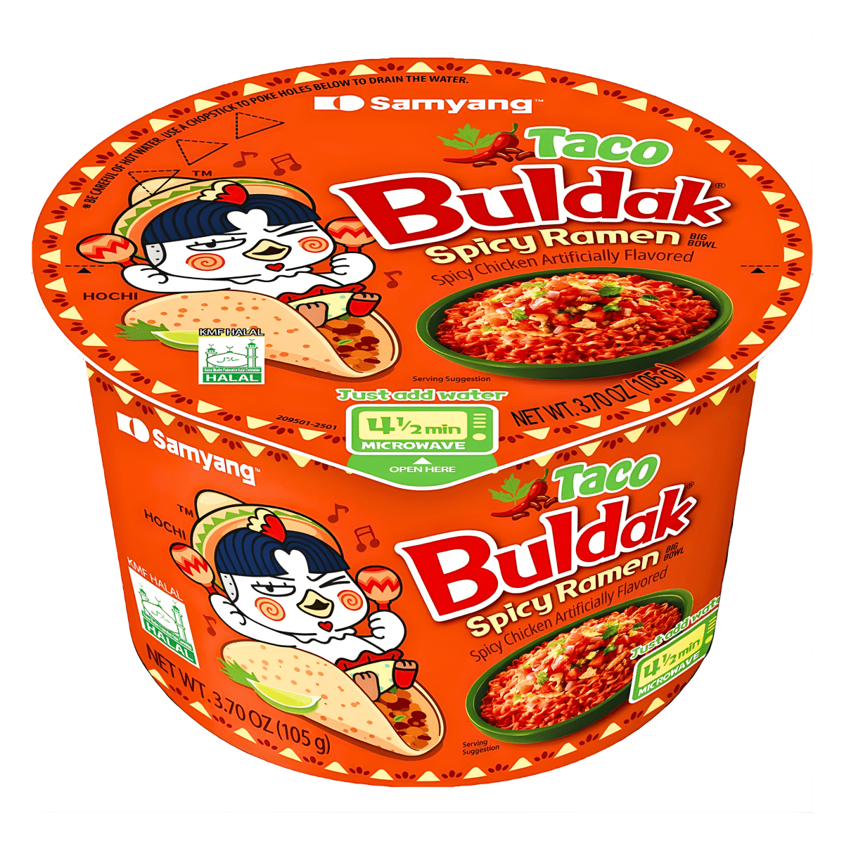 [SAMYANG] Taco Buldak Spicy Ramen Noodles - 3.7oz - A&E Foodstore