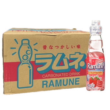 Sangaria Ramune Marble Soft Drink Strawberry Flavor 200ml - A&E Foodstore