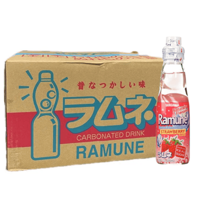 Sangaria Ramune Marble Soft Drink Strawberry Flavor 200ml - A&E Foodstore
