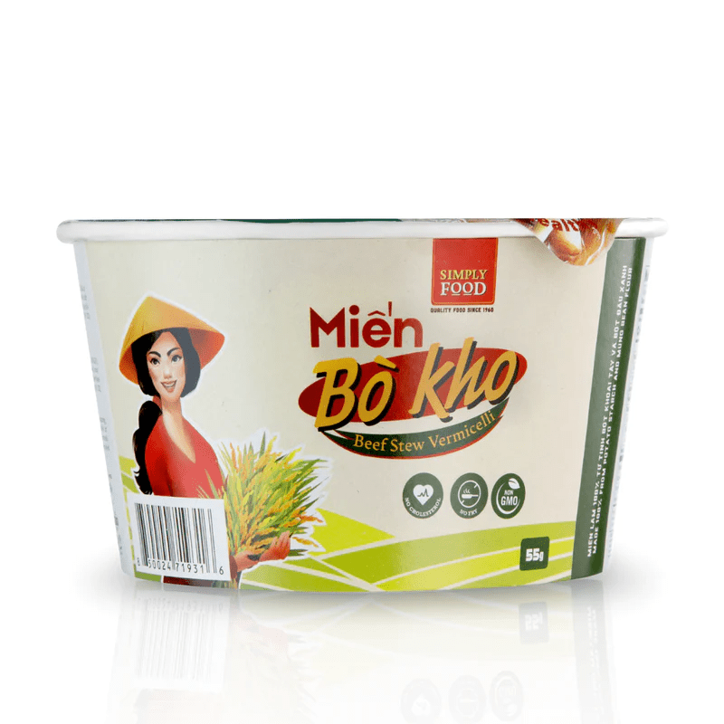 Simply Food Beef Stew Vermicelli Glass Instant Noodle Bowl - A&E Foodstore