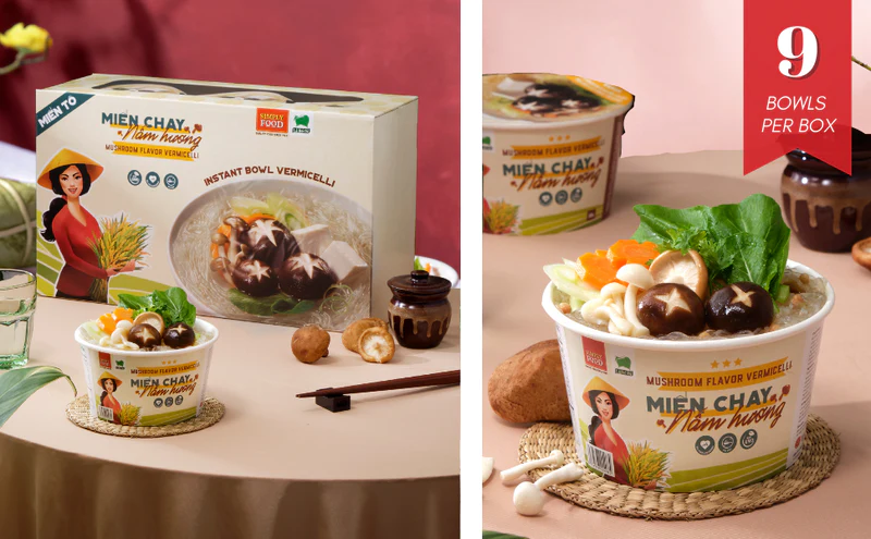 Simply Food Mushroom Vermicelli Glass Instant Noodle Bowl - A&E Foodstore