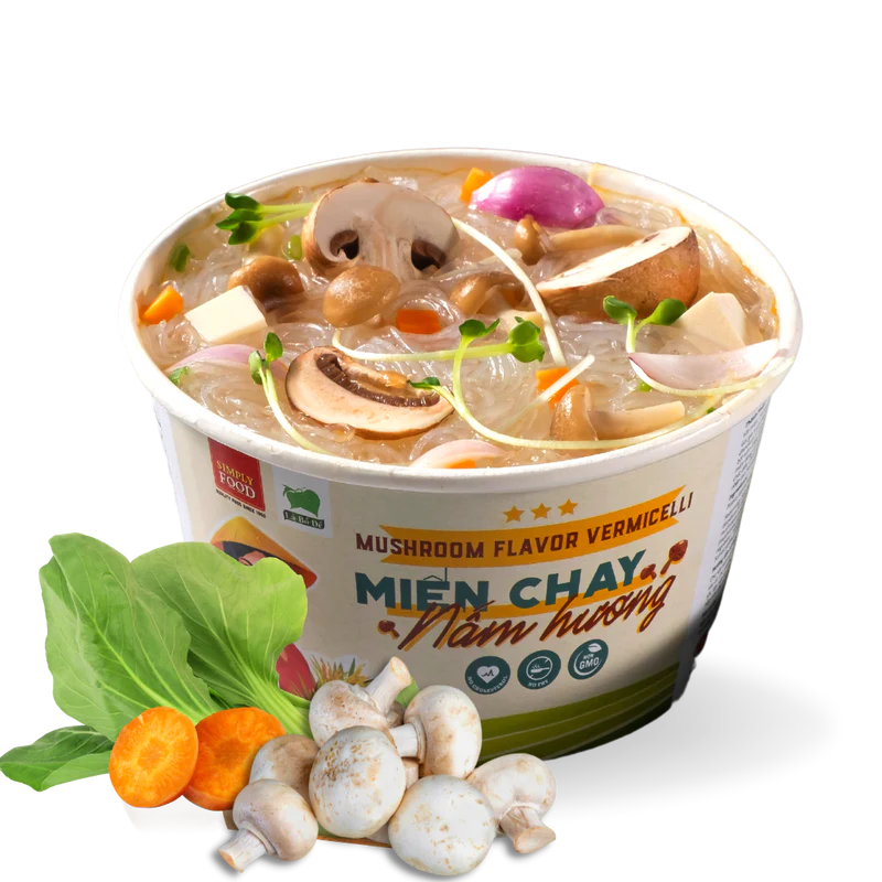 Simply Food Mushroom Vermicelli Glass Instant Noodle Bowl - A&E Foodstore