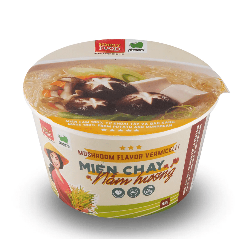 Simply Food Mushroom Vermicelli Glass Instant Noodle Bowl - A&E Foodstore