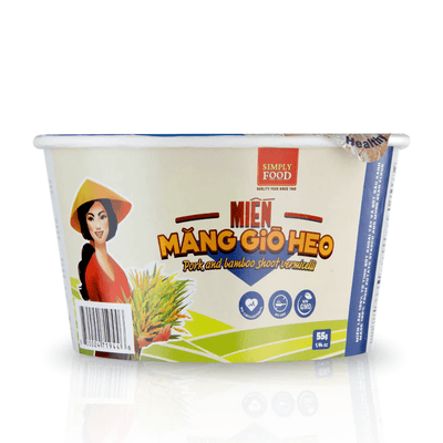 Simply Food Pork and Bamboo Shoot Glass Vermicelli Glass Instant Noodle Bowl - A&E Foodstore