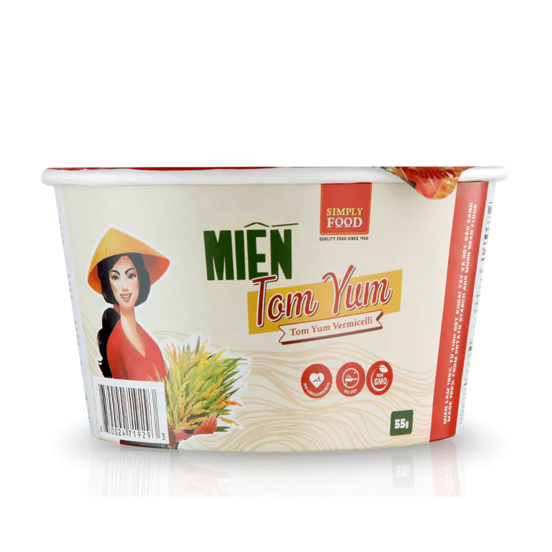 Simply Food Tom Yum Vermicelli Glass Instant Noodle Bowl - A&E Foodstore