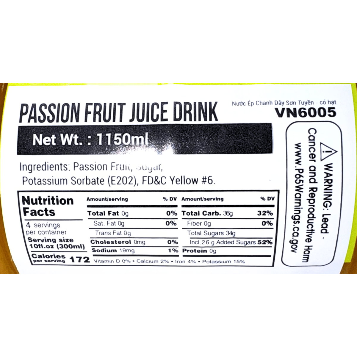 Son Tuyen Passion Fruit Juice 40.6oz - A&E Foodstore