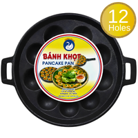 [Thien Nga] Non-Stick Banh Khot Pan 12 Holes+ Lid