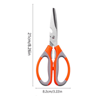 Stainless Steel Multifunction Kitchen Scissors Shears High Visibility Nut Cracker Bottle Opener - A&E Foodstore