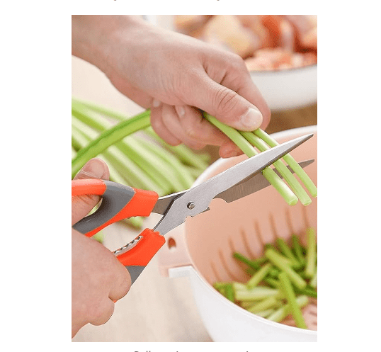 Stainless Steel Multifunction Kitchen Scissors Shears High Visibility Nut Cracker Bottle Opener - A&E Foodstore