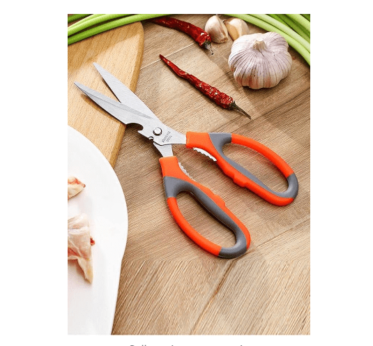 Stainless Steel Multifunction Kitchen Scissors Shears High Visibility Nut Cracker Bottle Opener - A&E Foodstore
