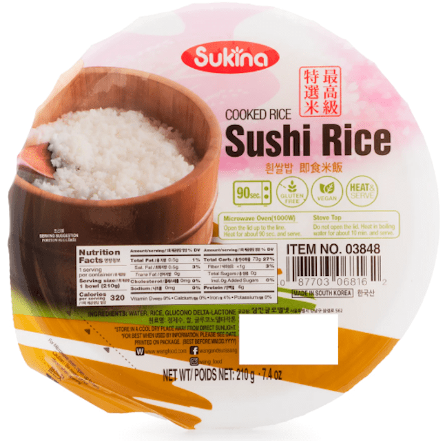 SUKINA Cooked Sushi Rice Bowl - A&E Foodstore