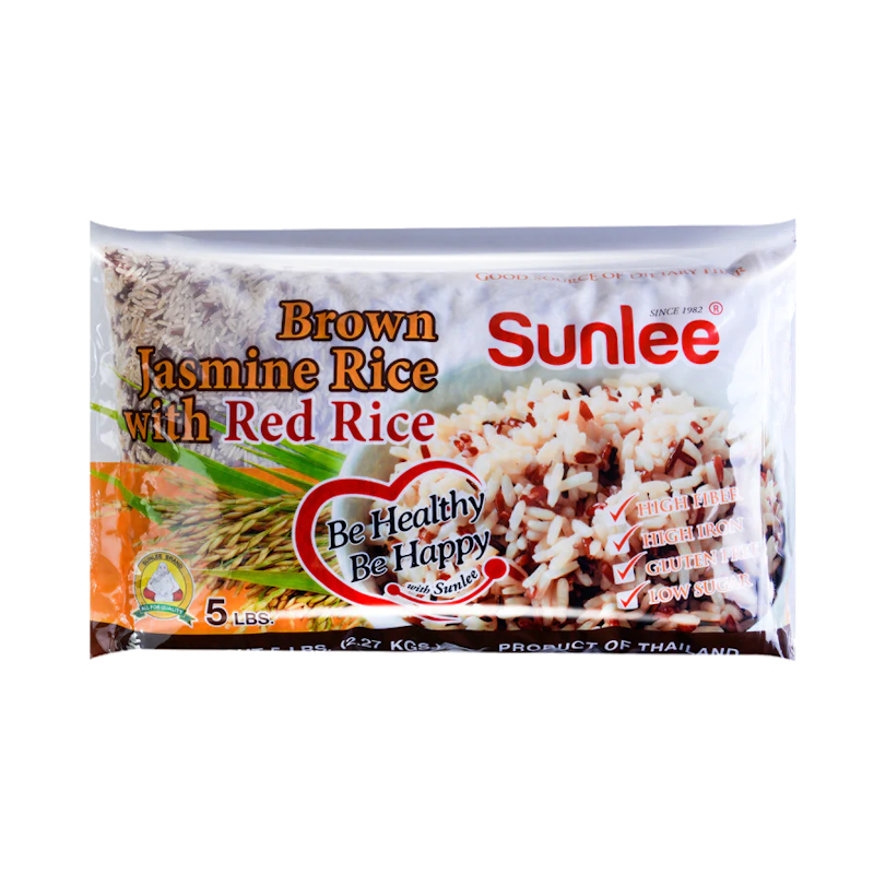 Sunlee Brown Jasmine Rice with Red Rice 5lb - A&E Foodstore