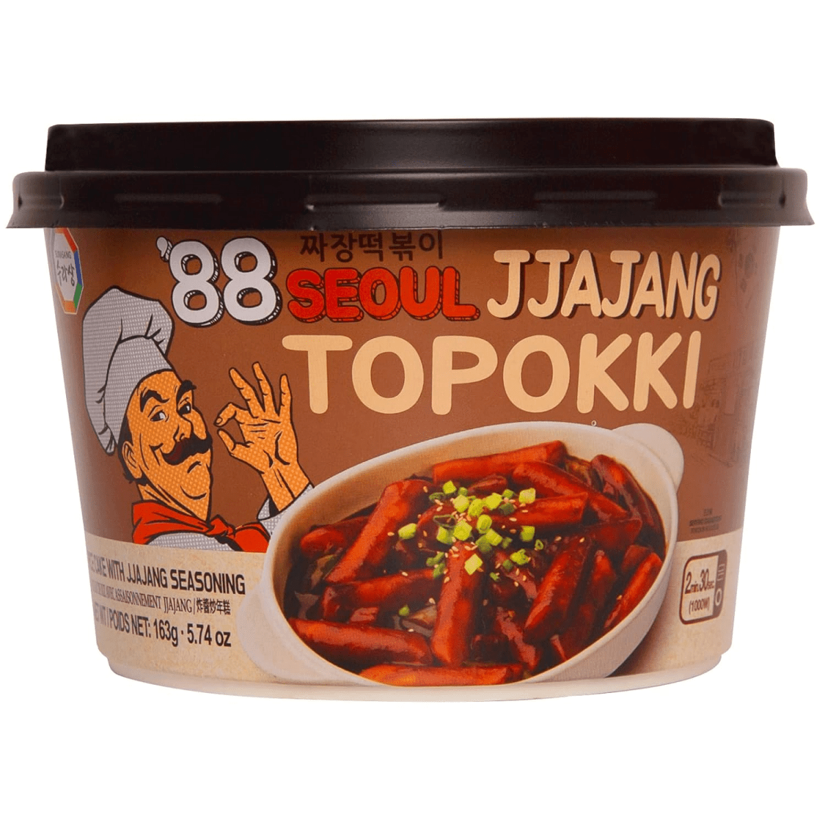 Surasang Jjajang Tteokbokki, Korean Rice Cakes with Sweet and Smoky Black Bean Sauce 163g - A&E Foodstore