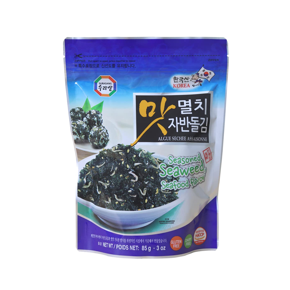 Surasang Seasoned Seaweed Sprinkles with Anchovy, Sweet and Crunchy, gluten - free, dairy free 85g - A&E Foodstore