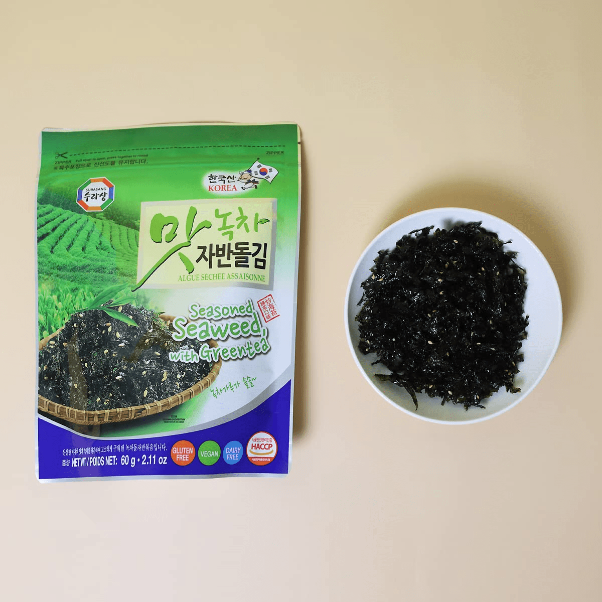 Surasang Seasoned Seaweed With Greentea 60g - A&E Foodstore
