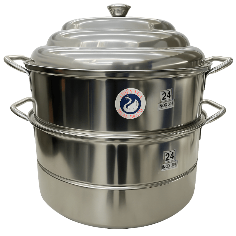 Swan 3 - Tier 24cm Stainless Steel Steamer(SUS 304) - A&E Foodstore