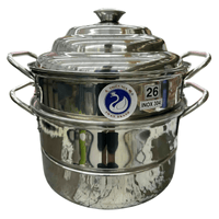 Swan 3 - Tier 26cm Stainless Steel Steamer(SUS 304) - A&E Foodstore