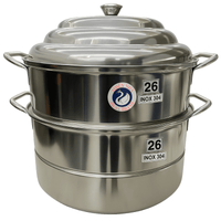 Swan 3 - Tier 26cm Stainless Steel Steamer(SUS 304) - A&E Foodstore