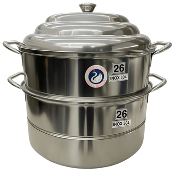 Swan 3 - Tier 26cm Stainless Steel Steamer(SUS 304) - A&E Foodstore