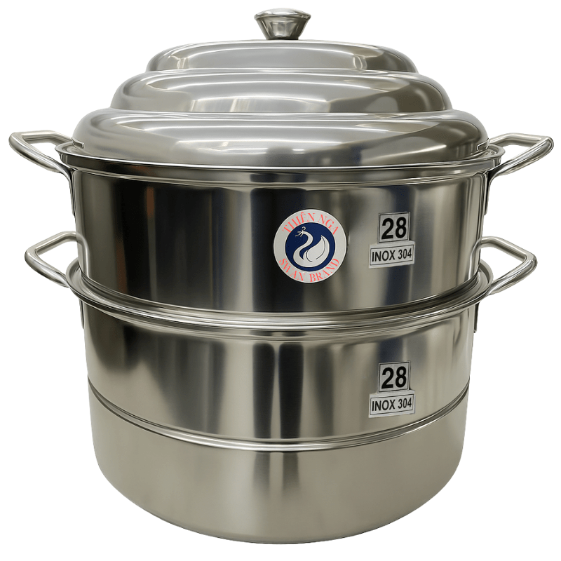 Swan 3 - Tier 28cm Stainless Steel Steamer(SUS 304) - A&E Foodstore