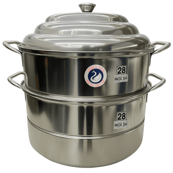 Swan 3 - Tier 28cm Stainless Steel Steamer(SUS 304) - A&E Foodstore