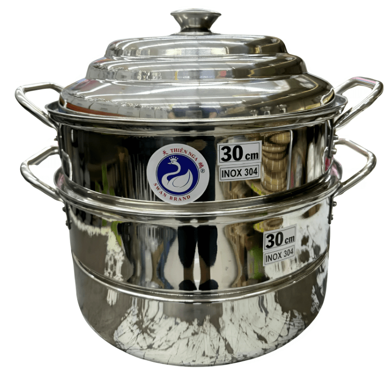 Swan 3 - Tier 30cm Stainless Steel Steamer(SUS 304) - A&E Foodstore