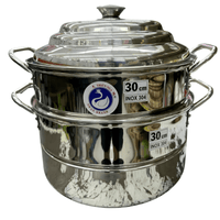 Swan 3 - Tier 30cm Stainless Steel Steamer(SUS 304) - A&E Foodstore