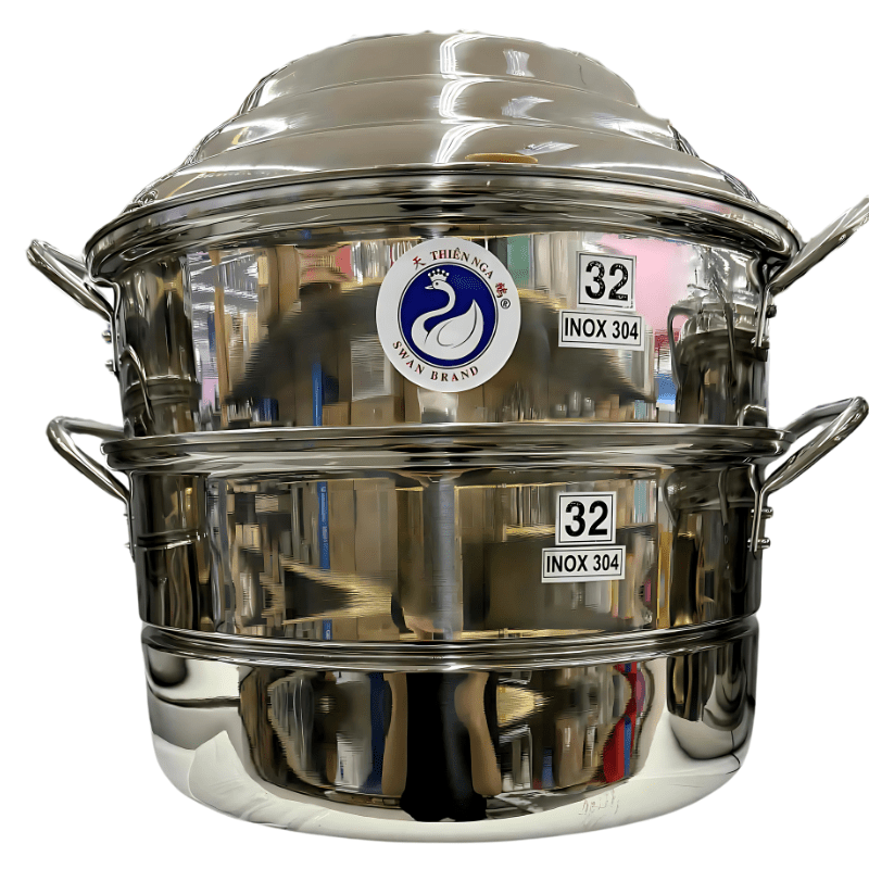 Swan 3 - Tier 32cm Stainless Steel Steamer(SUS 304) - A&E Foodstore