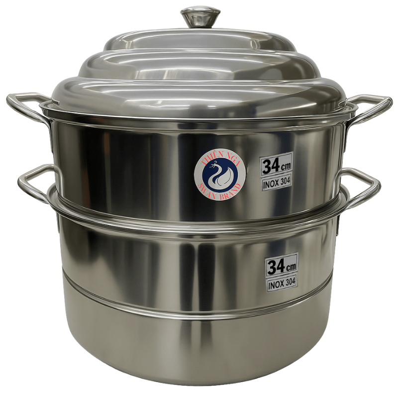 Swan 3 - Tier 34cm Stainless Steel Steamer(SUS 304) - A&E Foodstore